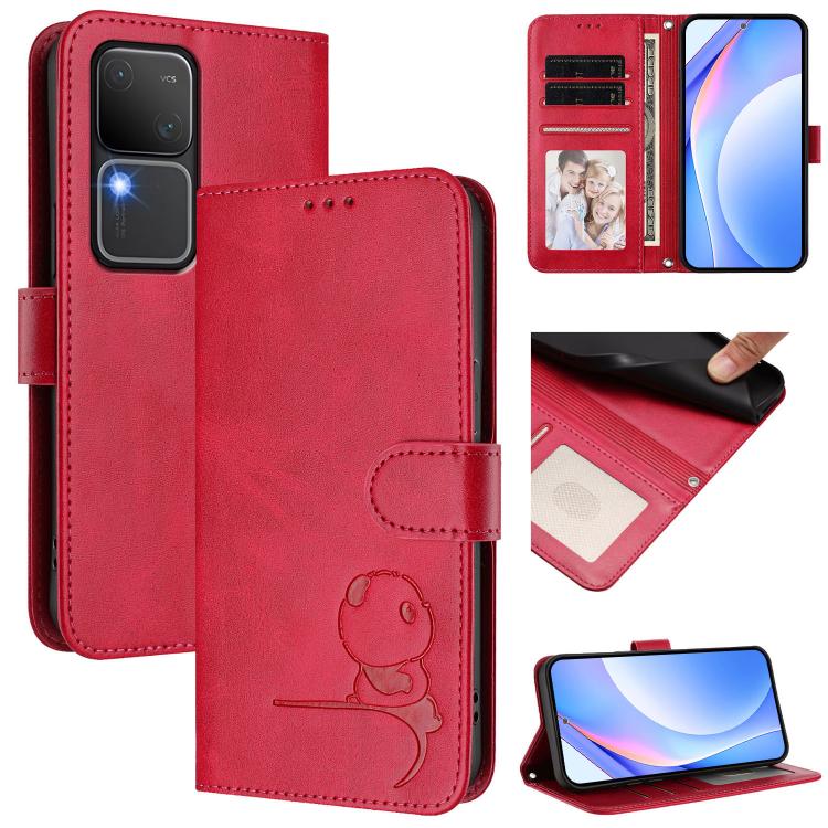 Litter Panda Embossing RFID Leather Phone Case with Lanyard, For vivo iQOO Z9x, For vivo iQOO Z9 / Z9 Turbo, For vivo V30 / V30 Pro, For vivo V29e / Y200 5G / V30 Lite 5G, For vivo Y36 5G / 4G / India, For vivo V29 / V29 Pro, For vivo Y17s             ...
