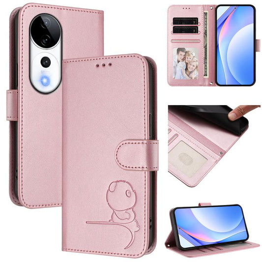Litter Panda Embossing RFID Leather Phone Case with Lanyard, For vivo V40 / V40 Pro / T3 Ultra, For vivo iQOO Z9s Pro / T3 Pro India, For vivo Y03 / Y18 India / Y28s, For vivo V40 Lite 5G / V30e 5G, For vivo S19, For vivo Y28 4G, For vivo X100s        ...