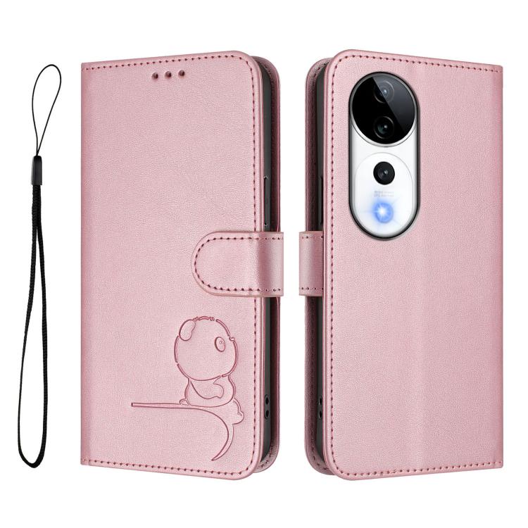 Litter Panda Embossing RFID Leather Phone Case with Lanyard, For vivo V40 / V40 Pro / T3 Ultra, For vivo iQOO Z9s Pro / T3 Pro India, For vivo Y03 / Y18 India / Y28s, For vivo V40 Lite 5G / V30e 5G, For vivo S19, For vivo Y28 4G, For vivo X100s        ...
