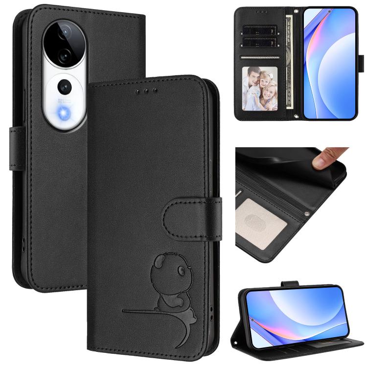Litter Panda Embossing RFID Leather Phone Case with Lanyard, For vivo V40 / V40 Pro / T3 Ultra, For vivo iQOO Z9s Pro / T3 Pro India, For vivo Y03 / Y18 India / Y28s, For vivo V40 Lite 5G / V30e 5G, For vivo S19, For vivo Y28 4G, For vivo X100s        ...