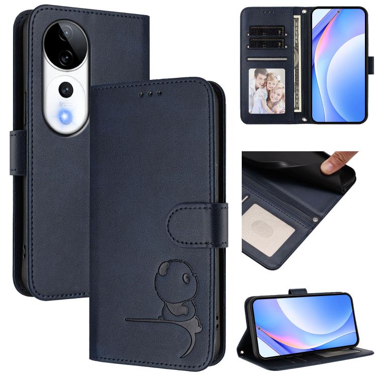 Litter Panda Embossing RFID Leather Phone Case with Lanyard, For vivo V40 / V40 Pro / T3 Ultra, For vivo iQOO Z9s Pro / T3 Pro India, For vivo Y03 / Y18 India / Y28s, For vivo V40 Lite 5G / V30e 5G, For vivo S19, For vivo Y28 4G, For vivo X100s        ...
