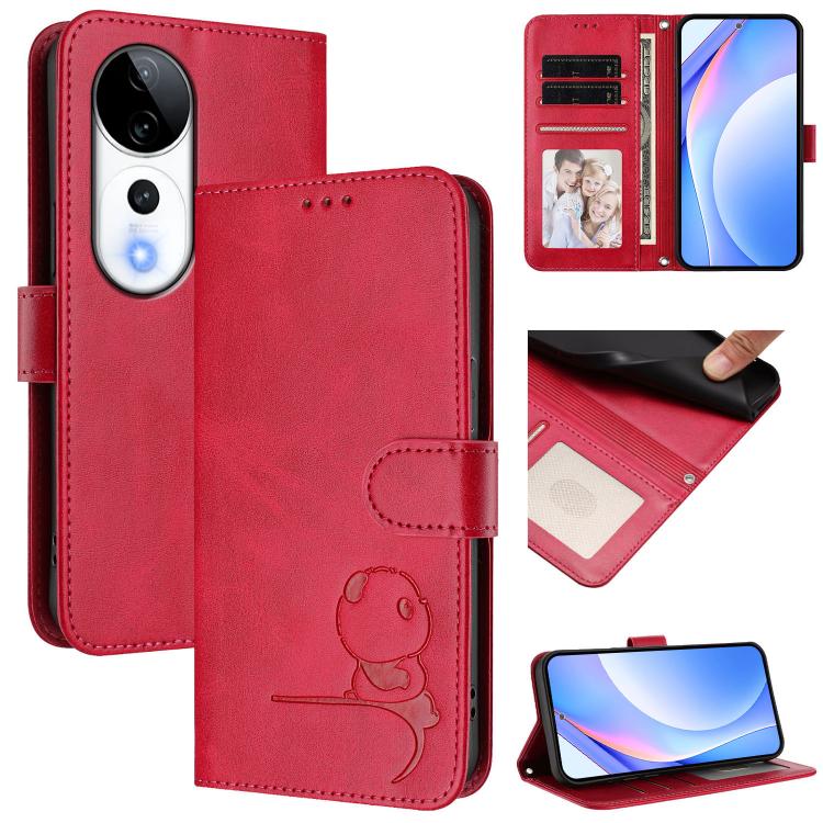 Litter Panda Embossing RFID Leather Phone Case with Lanyard, For vivo V40 / V40 Pro / T3 Ultra, For vivo iQOO Z9s Pro / T3 Pro India, For vivo Y03 / Y18 India / Y28s, For vivo V40 Lite 5G / V30e 5G, For vivo S19, For vivo Y28 4G, For vivo X100s        ...