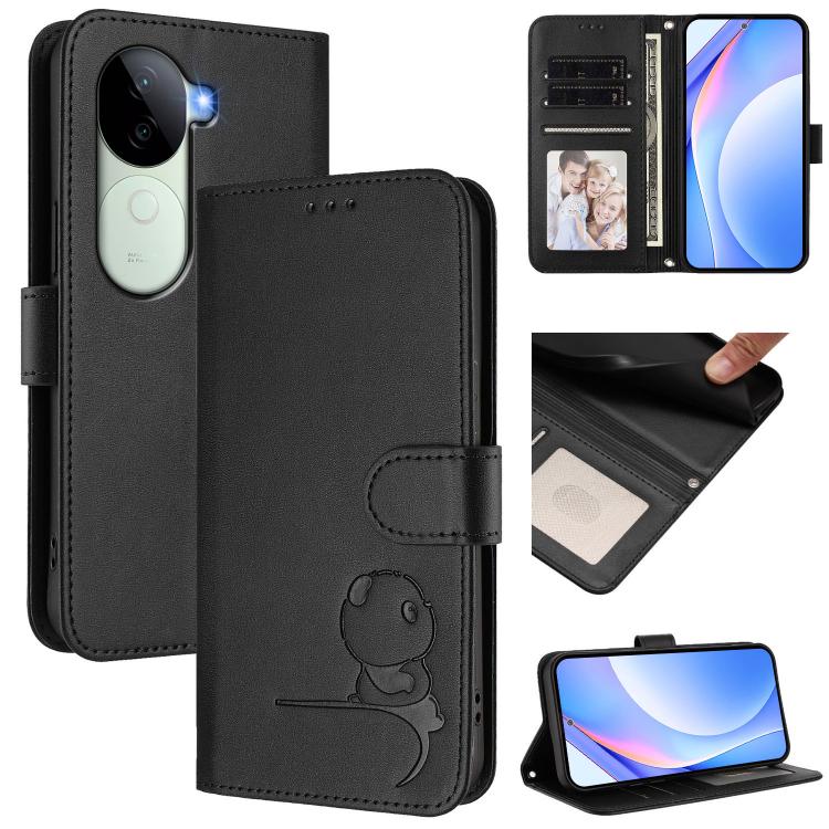 Litter Panda Embossing RFID Leather Phone Case with Lanyard, For vivo Y39 5G, For vivo Y29s 5G / Y04 5G, For vivo Y19s 4G / Y29 5G, For vivo S20, For vivo S20 Pro, For vivo Y300 / V40 Lite 5G IDN, For vivo X200 Pro mini, For vivo V40e / iQOO Z9s