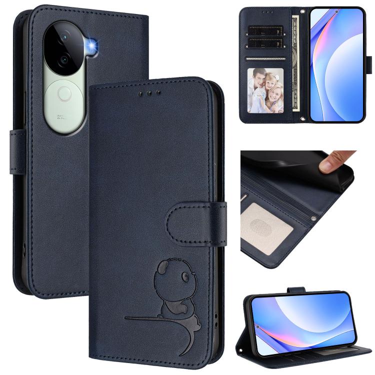 Litter Panda Embossing RFID Leather Phone Case with Lanyard, For vivo Y39 5G, For vivo Y29s 5G / Y04 5G, For vivo Y19s 4G / Y29 5G, For vivo S20, For vivo S20 Pro, For vivo Y300 / V40 Lite 5G IDN, For vivo X200 Pro mini, For vivo V40e / iQOO Z9s