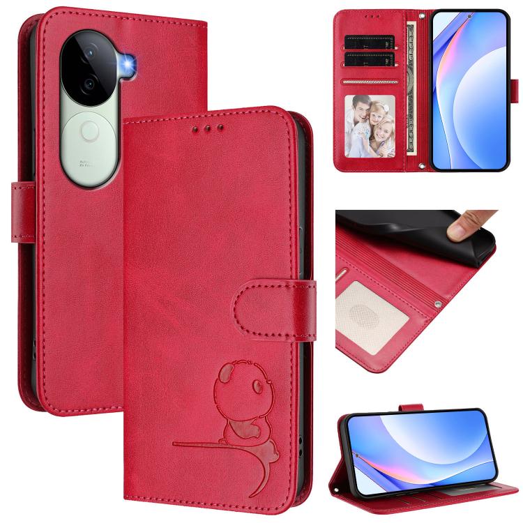 Litter Panda Embossing RFID Leather Phone Case with Lanyard, For vivo Y39 5G, For vivo Y29s 5G / Y04 5G, For vivo Y19s 4G / Y29 5G, For vivo S20, For vivo S20 Pro, For vivo Y300 / V40 Lite 5G IDN, For vivo X200 Pro mini, For vivo V40e / iQOO Z9s