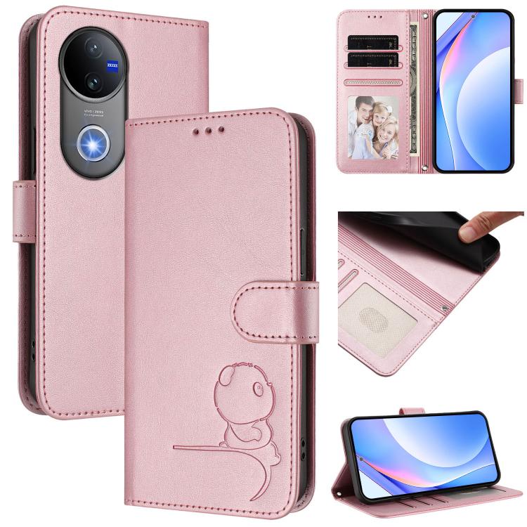 Litter Panda Embossing RFID Leather Phone Case with Lanyard, For vivo Y400 5G, For vivo Y400 4G, For vivo V60 5G, For vivo X200s, For vivo Y300 Pro+ / T4 / iQOO Z10, For vivo Y29 4G / T4x / Y300t / iQOO Z10x, For vivo V50 / V50e, For vivo V50 Lite 5G / 4G