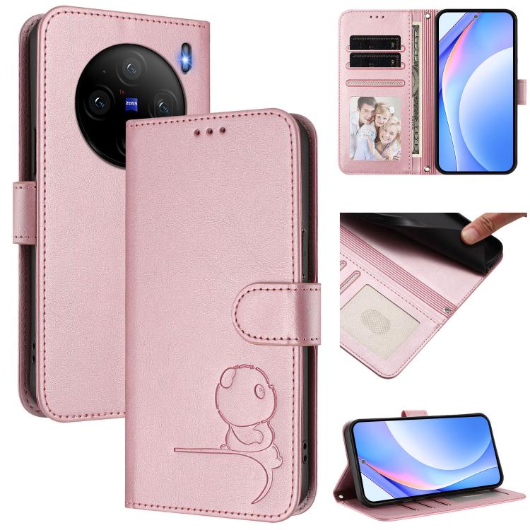 Litter Panda Embossing RFID Leather Phone Case with Lanyard, For vivo V40 / V40 Pro / T3 Ultra, For vivo iQOO Z9s Pro / T3 Pro India, For vivo Y03 / Y18 India / Y28s, For vivo V40 Lite 5G / V30e 5G, For vivo S19, For vivo Y28 4G, For vivo X100s        ...