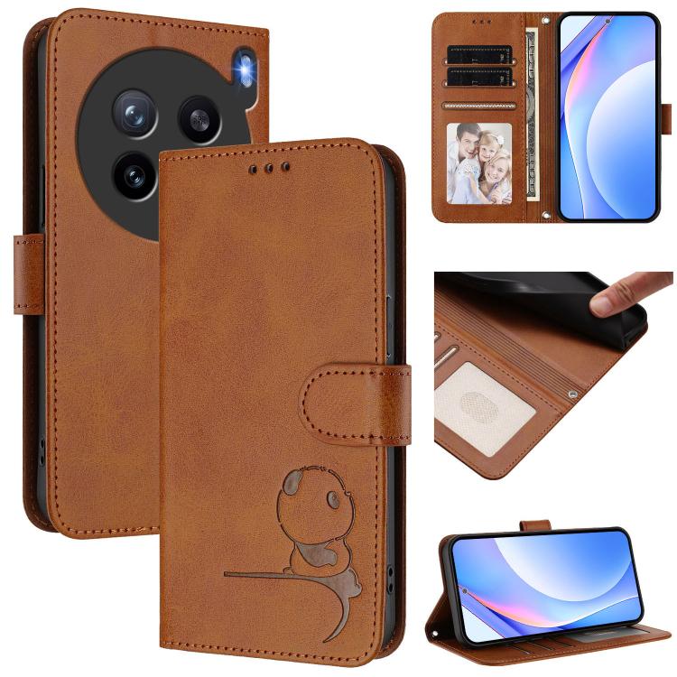 Litter Panda Embossing RFID Leather Phone Case with Lanyard, For vivo Y400 5G, For vivo Y400 4G, For vivo V60 5G, For vivo X200s, For vivo Y300 Pro+ / T4 / iQOO Z10, For vivo Y29 4G / T4x / Y300t / iQOO Z10x, For vivo V50 / V50e, For vivo V50 Lite 5G / 4G
