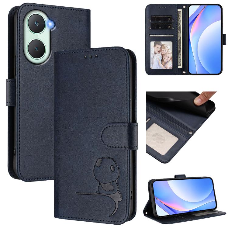 Litter Panda Embossing RFID Leather Phone Case with Lanyard, For vivo V40 / V40 Pro / T3 Ultra, For vivo iQOO Z9s Pro / T3 Pro India, For vivo Y03 / Y18 India / Y28s, For vivo V40 Lite 5G / V30e 5G, For vivo S19, For vivo Y28 4G, For vivo X100s        ...