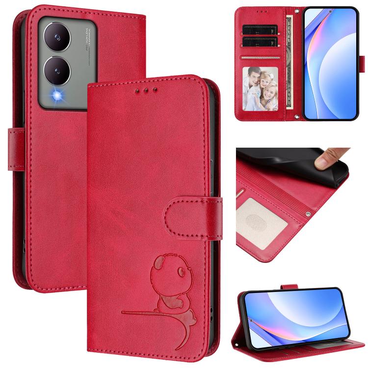 Litter Panda Embossing RFID Leather Phone Case with Lanyard, For vivo iQOO Z9x, For vivo iQOO Z9 / Z9 Turbo, For vivo V30 / V30 Pro, For vivo V29e / Y200 5G / V30 Lite 5G, For vivo Y36 5G / 4G / India, For vivo V29 / V29 Pro, For vivo Y17s             ...