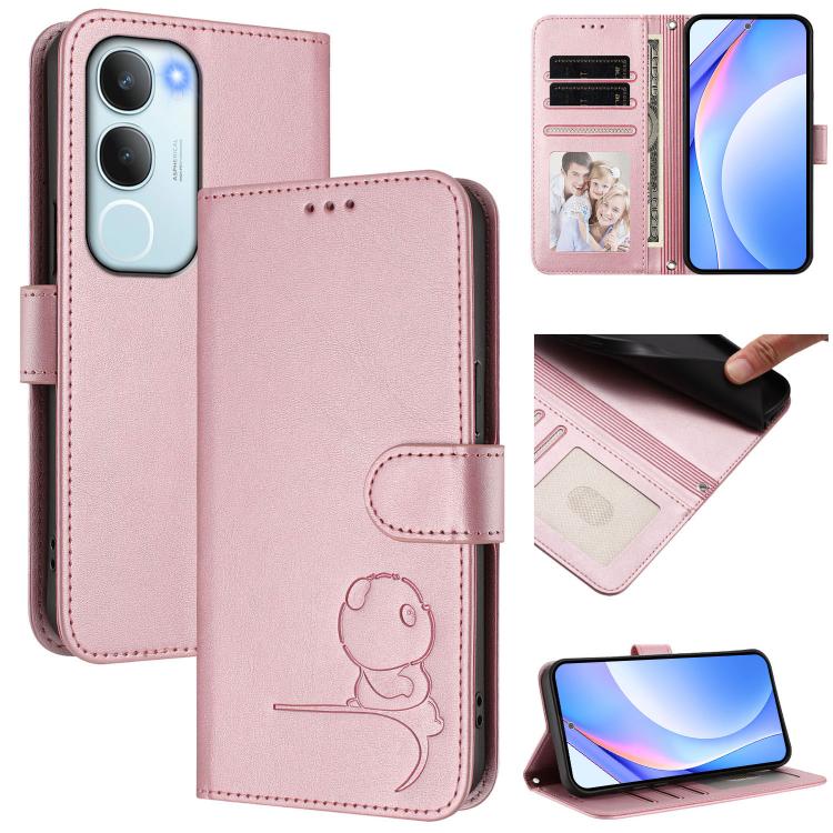 Litter Panda Embossing RFID Leather Phone Case with Lanyard, For vivo Y39 5G, For vivo Y29s 5G / Y04 5G, For vivo Y19s 4G / Y29 5G, For vivo S20, For vivo S20 Pro, For vivo Y300 / V40 Lite 5G IDN, For vivo X200 Pro mini, For vivo V40e / iQOO Z9s