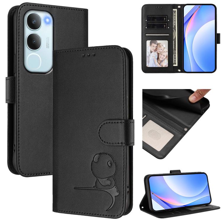 Litter Panda Embossing RFID Leather Phone Case with Lanyard, For vivo Y39 5G, For vivo Y29s 5G / Y04 5G, For vivo Y19s 4G / Y29 5G, For vivo S20, For vivo S20 Pro, For vivo Y300 / V40 Lite 5G IDN, For vivo X200 Pro mini, For vivo V40e / iQOO Z9s