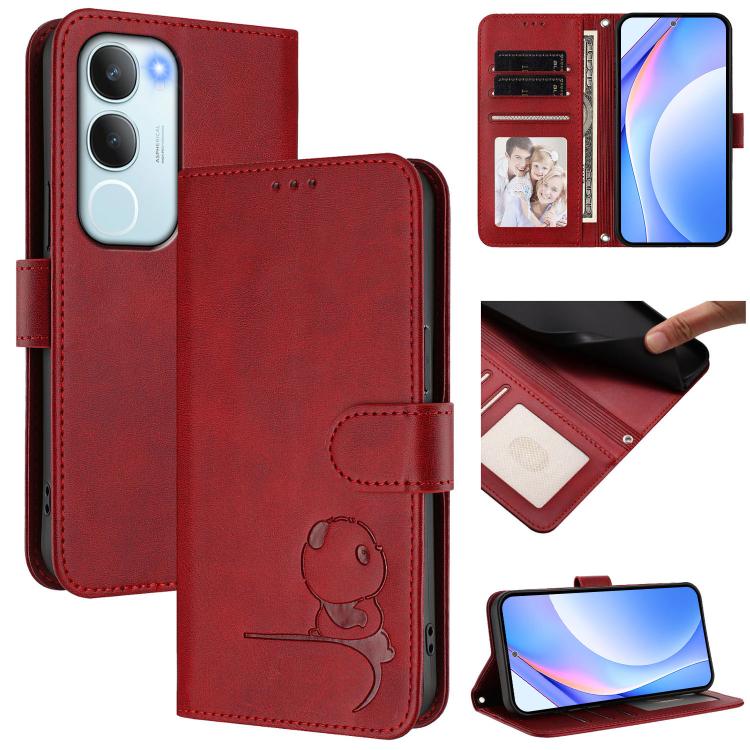 Litter Panda Embossing RFID Leather Phone Case with Lanyard, For vivo Y39 5G, For vivo Y29s 5G / Y04 5G, For vivo Y19s 4G / Y29 5G, For vivo S20, For vivo S20 Pro, For vivo Y300 / V40 Lite 5G IDN, For vivo X200 Pro mini, For vivo V40e / iQOO Z9s
