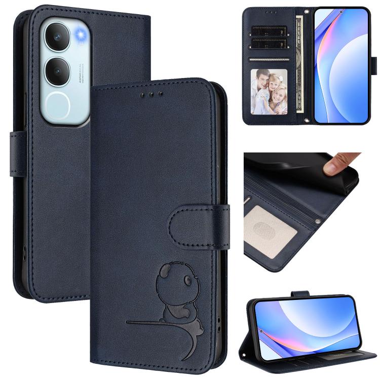 Litter Panda Embossing RFID Leather Phone Case with Lanyard, For vivo Y39 5G, For vivo Y29s 5G / Y04 5G, For vivo Y19s 4G / Y29 5G, For vivo S20, For vivo S20 Pro, For vivo Y300 / V40 Lite 5G IDN, For vivo X200 Pro mini, For vivo V40e / iQOO Z9s