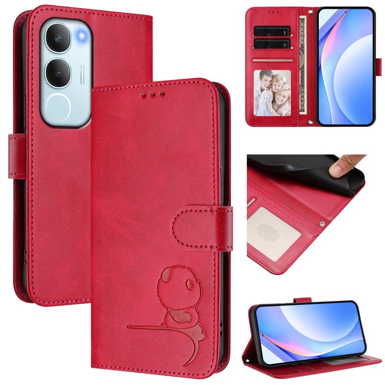 Litter Panda Embossing RFID Leather Phone Case with Lanyard, For vivo Y39 5G, For vivo Y29s 5G / Y04 5G, For vivo Y19s 4G / Y29 5G, For vivo S20, For vivo S20 Pro, For vivo Y300 / V40 Lite 5G IDN, For vivo X200 Pro mini, For vivo V40e / iQOO Z9s