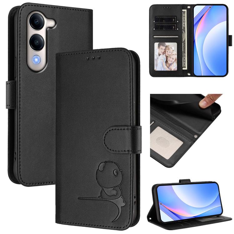 Litter Panda Embossing RFID Leather Phone Case with Lanyard, For vivo Y39 5G, For vivo Y29s 5G / Y04 5G, For vivo Y19s 4G / Y29 5G, For vivo S20, For vivo S20 Pro, For vivo Y300 / V40 Lite 5G IDN, For vivo X200 Pro mini, For vivo V40e / iQOO Z9s