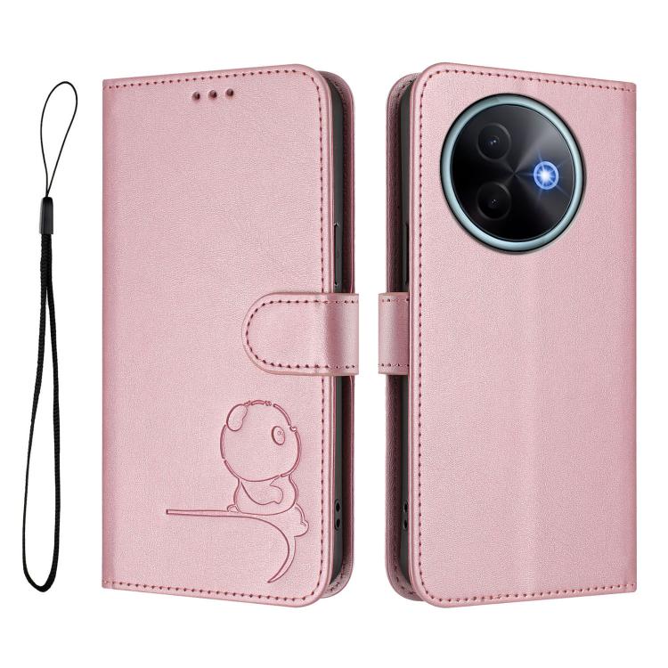 Litter Panda Embossing RFID Leather Phone Case with Lanyard, For vivo Y39 5G, For vivo Y29s 5G / Y04 5G, For vivo Y19s 4G / Y29 5G, For vivo S20, For vivo S20 Pro, For vivo Y300 / V40 Lite 5G IDN, For vivo X200 Pro mini, For vivo V40e / iQOO Z9s