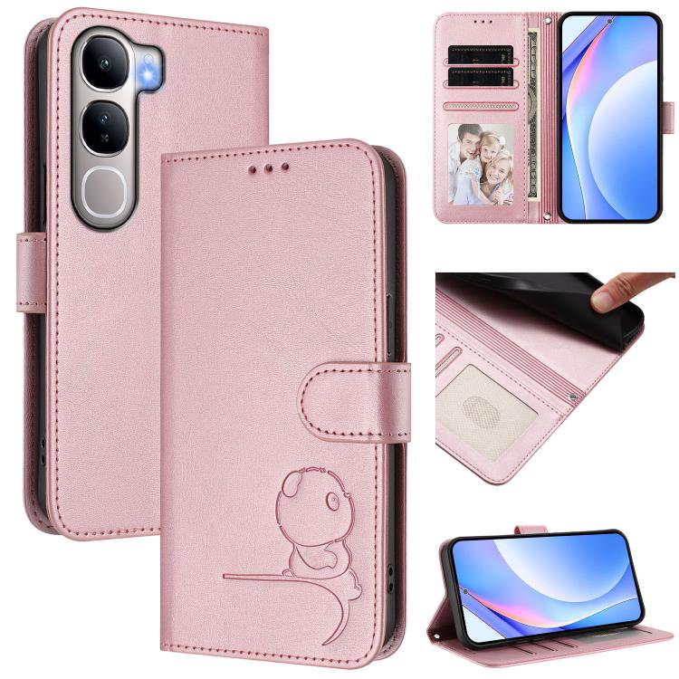 Litter Panda Embossing RFID Leather Phone Case with Lanyard, For vivo Y39 5G, For vivo Y29s 5G / Y04 5G, For vivo Y19s 4G / Y29 5G, For vivo S20, For vivo S20 Pro, For vivo Y300 / V40 Lite 5G IDN, For vivo X200 Pro mini, For vivo V40e / iQOO Z9s