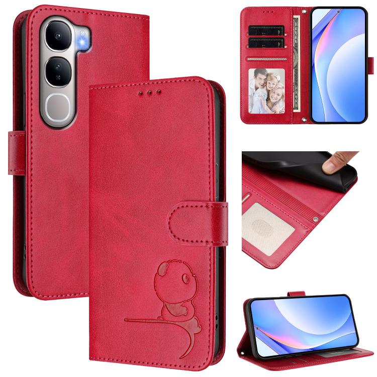 Litter Panda Embossing RFID Leather Phone Case with Lanyard, For vivo Y39 5G, For vivo Y29s 5G / Y04 5G, For vivo Y19s 4G / Y29 5G, For vivo S20, For vivo S20 Pro, For vivo Y300 / V40 Lite 5G IDN, For vivo X200 Pro mini, For vivo V40e / iQOO Z9s