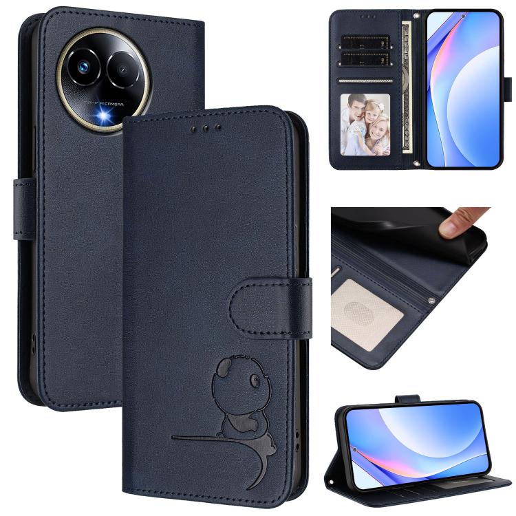 Litter Panda Embossing RFID Leather Phone Case with Lanyard, For Realme GT 6T 5G / GT 6 5G Global, For Realme C67 4G / 12 Lite 4G, For Realme 12 Pro / 12 Pro+ / P1 Pro, For Realme C53 / C51 / C53 India, For Realme 11 5G / 11x / C67 5G India            ...