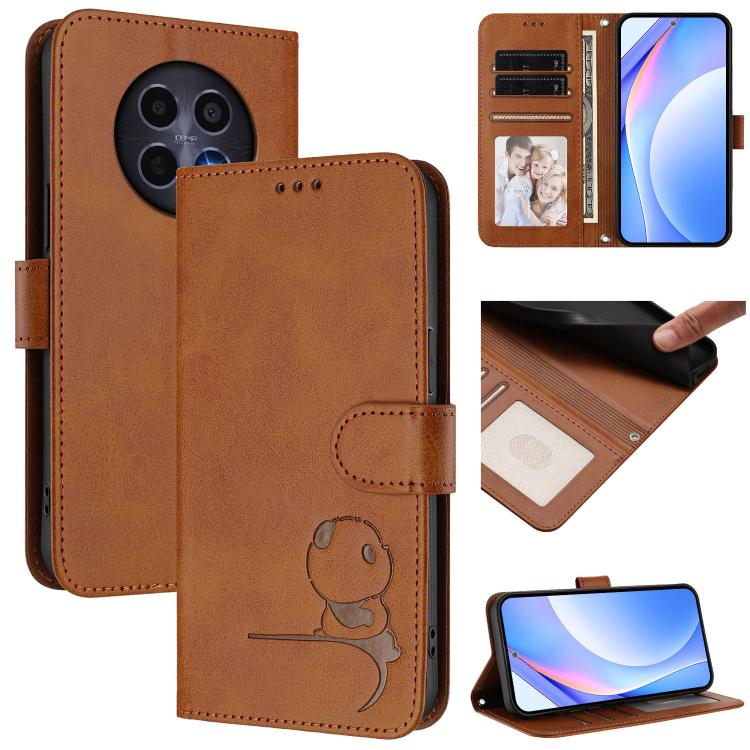 Litter Panda Embossing RFID Leather Phone Case with Lanyard, For Realme 14 Pro, For Realme GT7 Pro / GT7 Pro Racing, For Realme C63 5G, For Realme 12 5G / 12x Global / 12x India, For Realme 13+, For Realme 13 4G / 12 4G / 12+ / P1                      ...