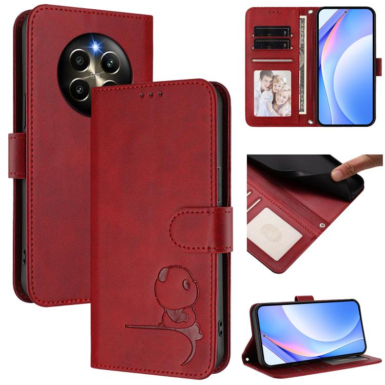 Litter Panda Embossing RFID Leather Phone Case with Lanyard, For Realme GT 6T 5G / GT 6 5G Global, For Realme C67 4G / 12 Lite 4G, For Realme 12 Pro / 12 Pro+ / P1 Pro, For Realme C53 / C51 / C53 India, For Realme 11 5G / 11x / C67 5G India            ...
