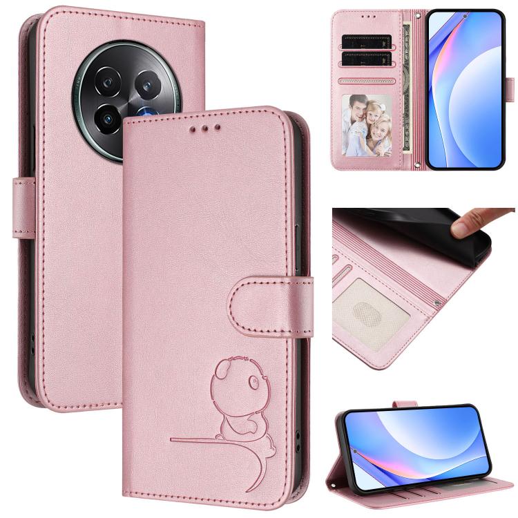 Litter Panda Embossing RFID Leather Phone Case with Lanyard, For Realme 14 Pro, For Realme GT7 Pro / GT7 Pro Racing, For Realme C63 5G, For Realme 12 5G / 12x Global / 12x India, For Realme 13+, For Realme 13 4G / 12 4G / 12+ / P1                      ...