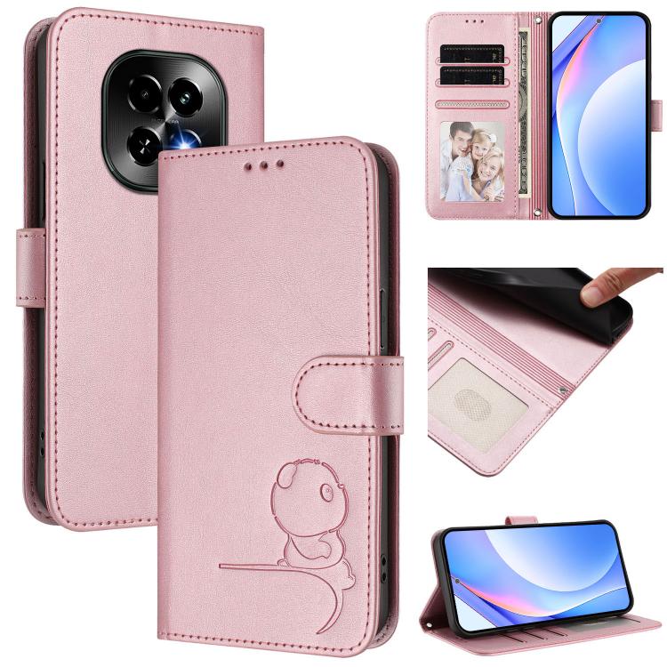 Litter Panda Embossing RFID Leather Phone Case with Lanyard, For Realme 14 Pro, For Realme GT7 Pro / GT7 Pro Racing, For Realme C63 5G, For Realme 12 5G / 12x Global / 12x India, For Realme 13+, For Realme 13 4G / 12 4G / 12+ / P1                      ...