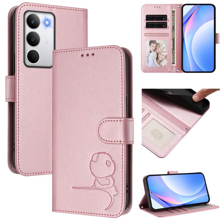 Litter Panda Embossing RFID Leather Phone Case with Lanyard, For Realme C71 4G India / Note 70 4G, For Realme P4 Pro 5G, For Realme P4 5G, For Realme 15T 5G Global, For Realme 15 5G / 15 Pro 5G Global, For Realme C71 4G, For Realme GT7 5G India        ...