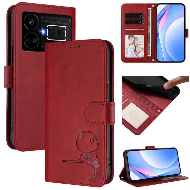 Litter Panda Embossing RFID Leather Phone Case with Lanyard, For Realme GT 6T 5G / GT 6 5G Global, For Realme C67 4G / 12 Lite 4G, For Realme 12 Pro / 12 Pro+ / P1 Pro, For Realme C53 / C51 / C53 India, For Realme 11 5G / 11x / C67 5G India            ...
