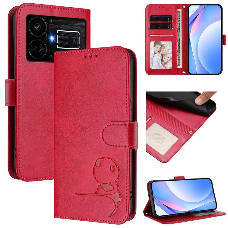 Litter Panda Embossing RFID Leather Phone Case with Lanyard, For Realme GT 6T 5G / GT 6 5G Global, For Realme C67 4G / 12 Lite 4G, For Realme 12 Pro / 12 Pro+ / P1 Pro, For Realme C53 / C51 / C53 India, For Realme 11 5G / 11x / C67 5G India            ...