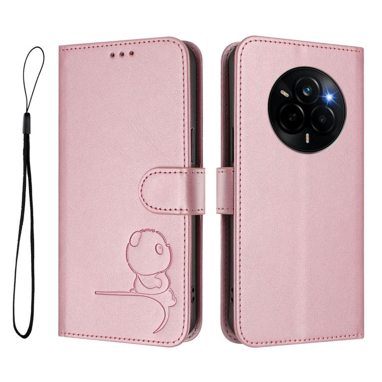 Litter Panda Embossing RFID Leather Phone Case with Lanyard, For Realme Narzo 80 Pro / 14 Pro, For Realme C75 4G / 14x India / Narzo 80x, For Realme Narzo 80x, For Realme 14 / P3 / 14T 5G, For Realme P3 Ultra, For Realme P3, For Realme P3 Pro          ...