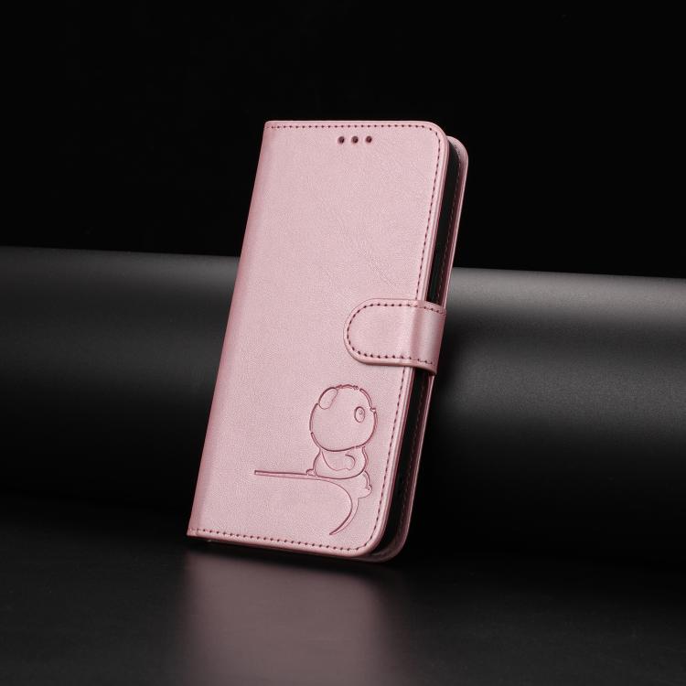 Litter Panda Embossing RFID Leather Phone Case with Lanyard, For Realme C71 4G India / Note 70 4G, For Realme P4 Pro 5G, For Realme P4 5G, For Realme 15T 5G Global, For Realme 15 5G / 15 Pro 5G Global, For Realme C71 4G, For Realme GT7 5G India        ...