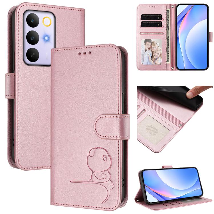 Litter Panda Embossing RFID Leather Phone Case with Lanyard, For Realme P4x / OnePlus Nord CE6 Lite, For Realme 16T 5G, For Realme C100 5G / C83 / C85 5G, For Realme P4 Power 5G, For Realme  Note 80 4G Global, For Realme 16 5G Global                   ...