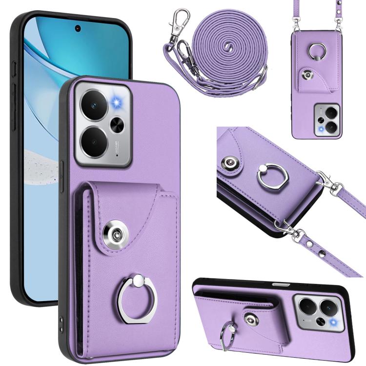 Organ Card Bag Ring Holder Phone Case with Long Lanyard, For Realme 14 / P3 5G / Neo7x, For Realme 14 Pro+, For Realme 14 Pro, For Realme 13 Pro / 13 Pro+ 5G