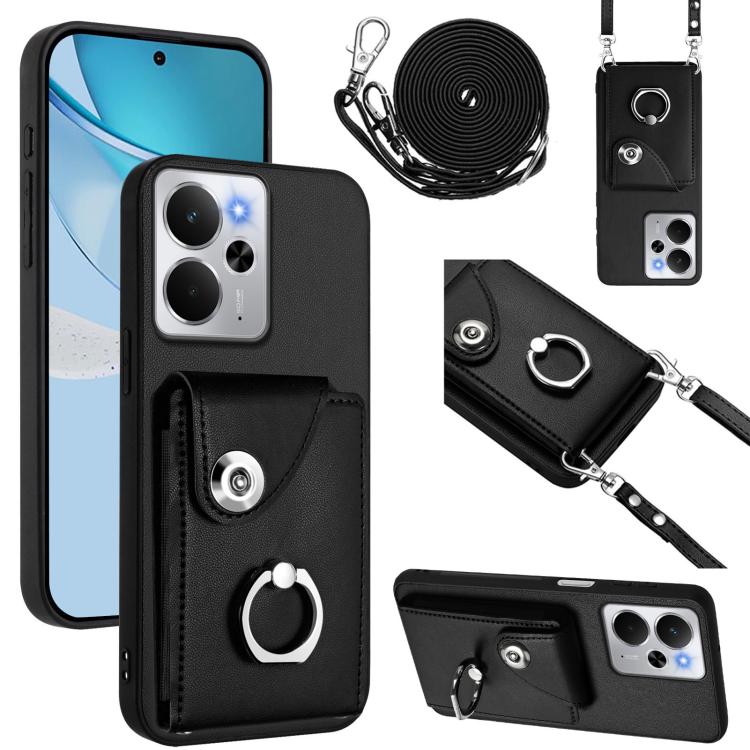Organ Card Bag Ring Holder Phone Case with Long Lanyard, For Realme 14 / P3 5G / Neo7x, For Realme 14 Pro+, For Realme 14 Pro, For Realme 13 Pro / 13 Pro+ 5G