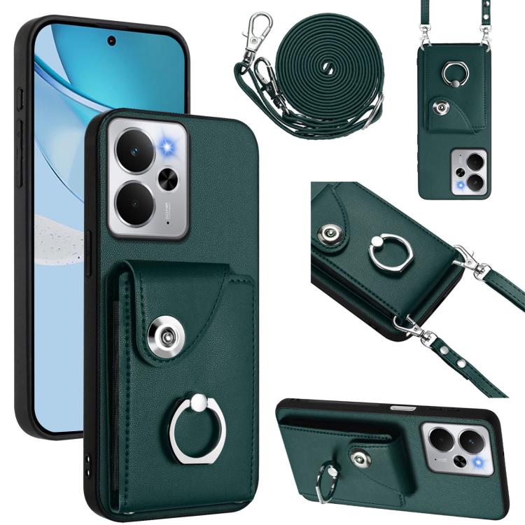 Organ Card Bag Ring Holder Phone Case with Long Lanyard, For Realme 14 / P3 5G / Neo7x, For Realme 14 Pro+, For Realme 14 Pro, For Realme 13 Pro / 13 Pro+ 5G