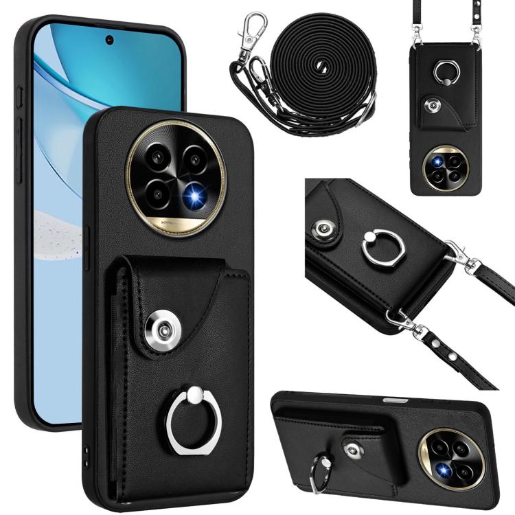 Organ Card Bag Ring Holder Phone Case with Long Lanyard, For Realme 14 / P3 5G / Neo7x, For Realme 14 Pro+, For Realme 14 Pro, For Realme 13 Pro / 13 Pro+ 5G
