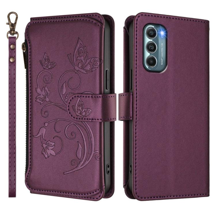 Butterfly Love Flower Multi-card Zipper Wallet Leather Phone Case, For Motorola Moto G Stylus 2022 5G, For Motorola Moto G200 5G, For Motorola Moto G Stylus 2022 4G, For Motorola Moto G Power 2022