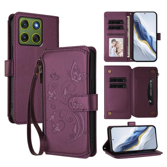 Butterfly Love Flower Multi-card Zipper Wallet Leather Phone Case, For Motorola Moto X70 Air / Edge 70 5G, For Motorola Moto G06 4G, For Motorola Edge 60 Pro / 60s Pro, For Motorola Moto G86 Power, For Motorola Moto G86 5G, For Motorola Moto G56 5G