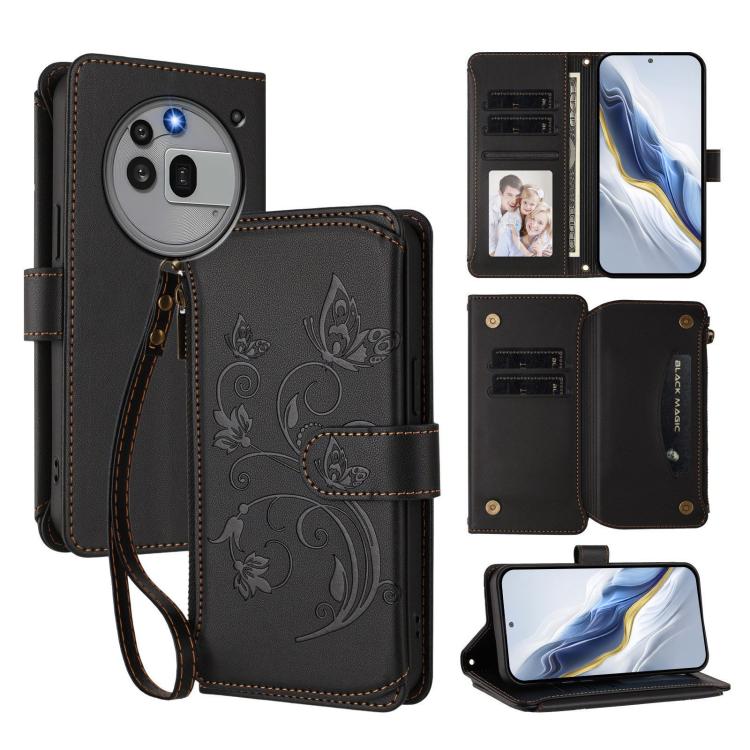 Butterfly Love Flower Multi-card Zipper Wallet Leather Phone Case, For Nothing Phone 4a Pro, For Nothing Phone 4a, For Nothing CMF Phone 2 Pro, For Nothing Phone 3a, For Nothing Phone 3a Pro, For Nothing CMF Phone 1