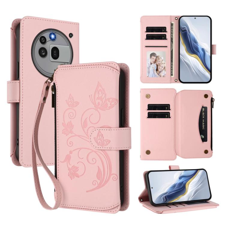 Butterfly Love Flower Multi-card Zipper Wallet Leather Phone Case, For Nothing Phone 4a Pro, For Nothing Phone 4a, For Nothing CMF Phone 2 Pro, For Nothing Phone 3a, For Nothing Phone 3a Pro, For Nothing CMF Phone 1
