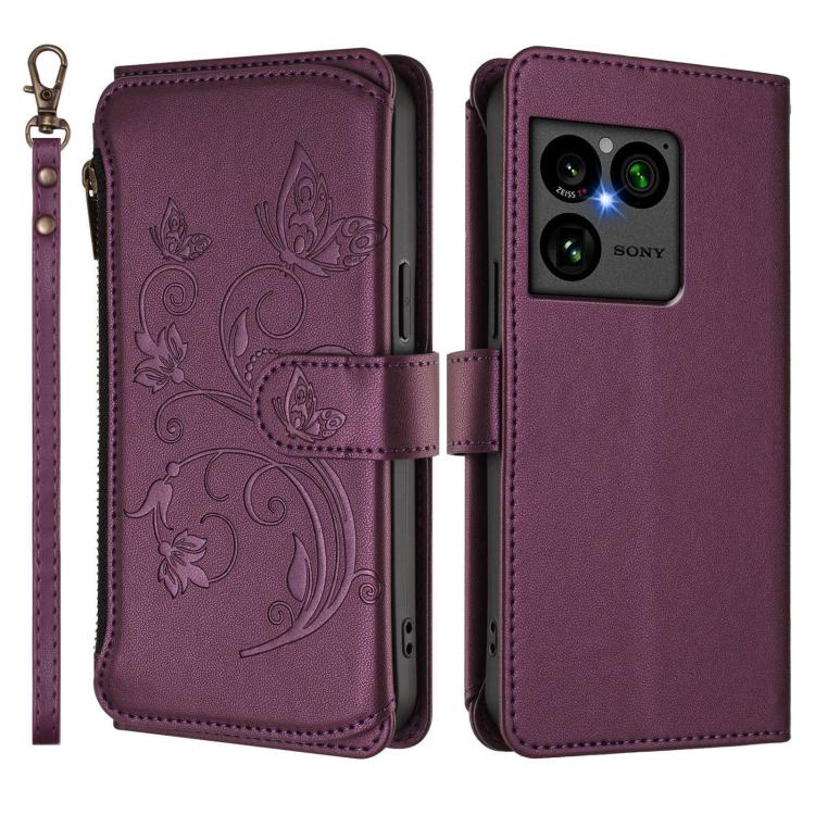 Butterfly Love Flower Multi-card Zipper Wallet Leather Phone Case, For Sony Xperia 1 VIII, For Sony Xperia 10 VII, For Sony Xperia 1 VII, For Sony Xperia 10 VI 2024, For Sony Xperia 1 VI 2024, For Sony Xperia 5 VI