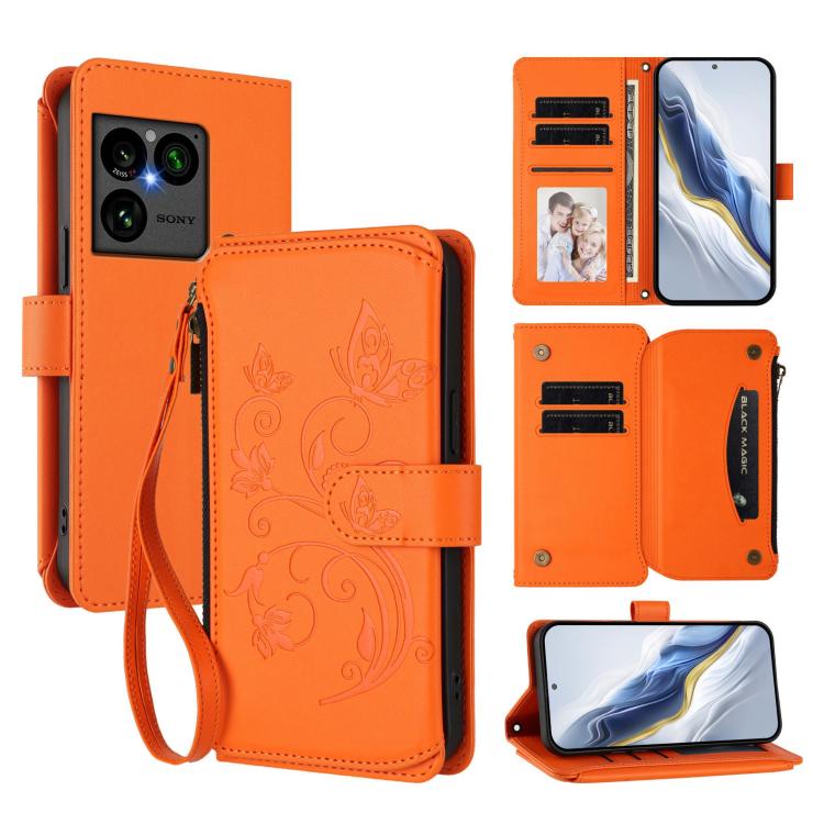 Butterfly Love Flower Multi-card Zipper Wallet Leather Phone Case, For Sony Xperia 1 VIII, For Sony Xperia 10 VII, For Sony Xperia 1 VII, For Sony Xperia 10 VI 2024, For Sony Xperia 1 VI 2024, For Sony Xperia 5 VI