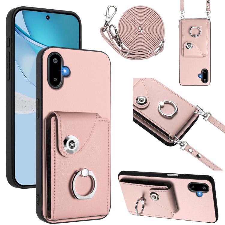 Organ Card Bag Ring Holder Phone Case with Long Lanyard, For Samsung Galaxy F06 5G / M06 5G