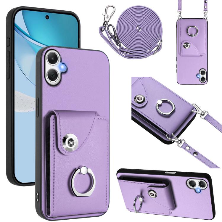 Organ Card Bag Ring Holder Phone Case with Long Lanyard, For Samsung Galaxy A26 5G, For Samsung Galaxy A06 4G