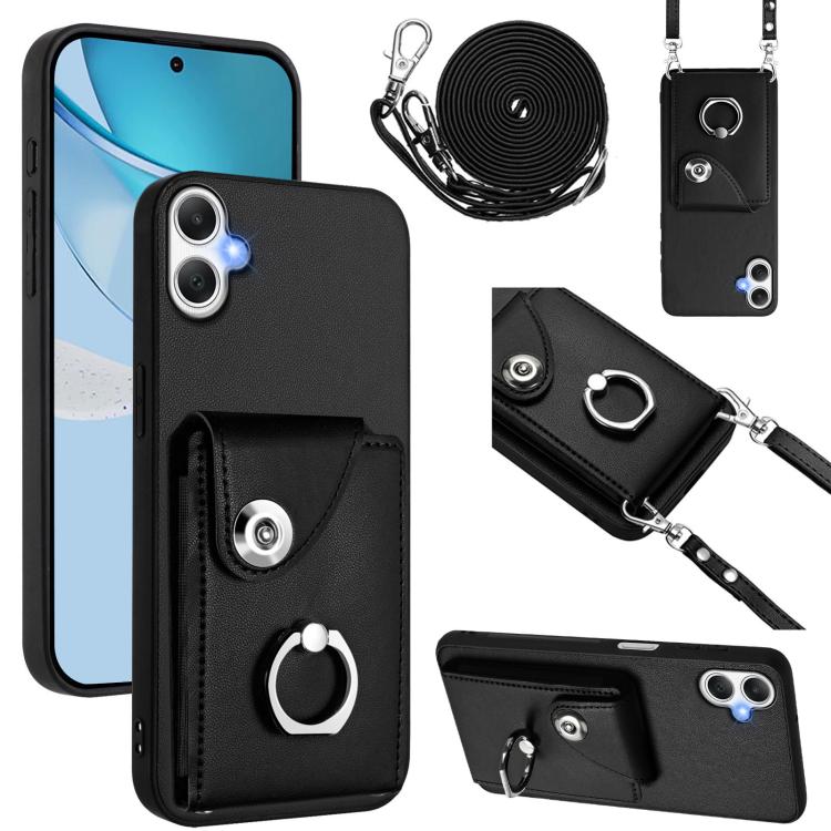 Organ Card Bag Ring Holder Phone Case with Long Lanyard, For Samsung Galaxy A26 5G, For Samsung Galaxy A06 4G