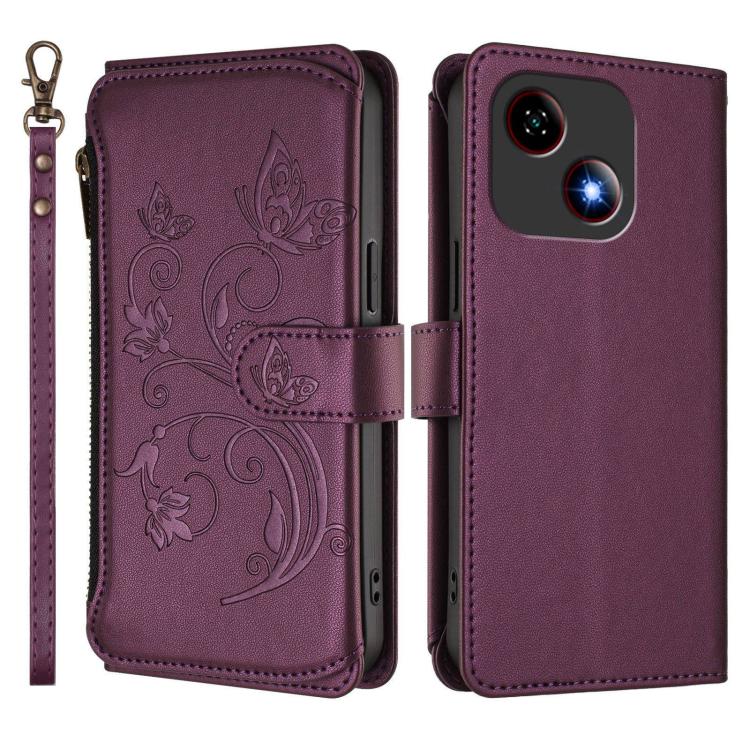Butterfly Love Flower Multi-card Zipper Wallet Leather Phone Case, For ZTE Blade V60 4G / Axon 60 4G, For ZTE Blade A35e, For ZTE Nubia Neo 3 GT, For ZTE nubia Music 2, For ZTE nubia S 5G A403ZT, For ZTE Blade V70 Vita /nubia V70 Design