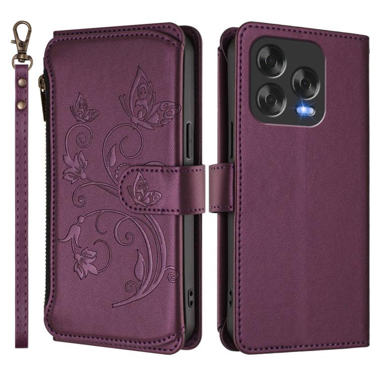 Butterfly Love Flower Multi-card Zipper Wallet Leather Phone Case, For ZTE Blade V60 4G / Axon 60 4G, For ZTE Blade A35e, For ZTE Nubia Neo 3 GT, For ZTE nubia Music 2, For ZTE nubia S 5G A403ZT, For ZTE Blade V70 Vita /nubia V70 Design