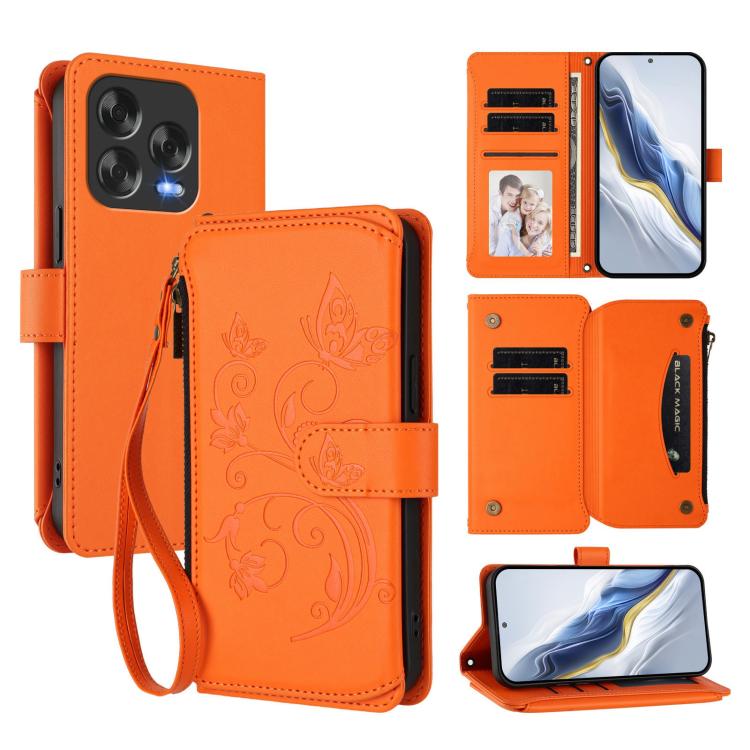 Butterfly Love Flower Multi-card Zipper Wallet Leather Phone Case, For ZTE Blade V60 4G / Axon 60 4G, For ZTE Blade A35e, For ZTE Nubia Neo 3 GT, For ZTE nubia Music 2, For ZTE nubia S 5G A403ZT, For ZTE Blade V70 Vita /nubia V70 Design
